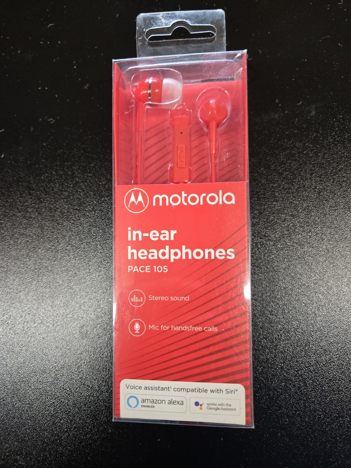 MOTOROLA PACE 105 IN EAR WIRED HEADPHONES – RED