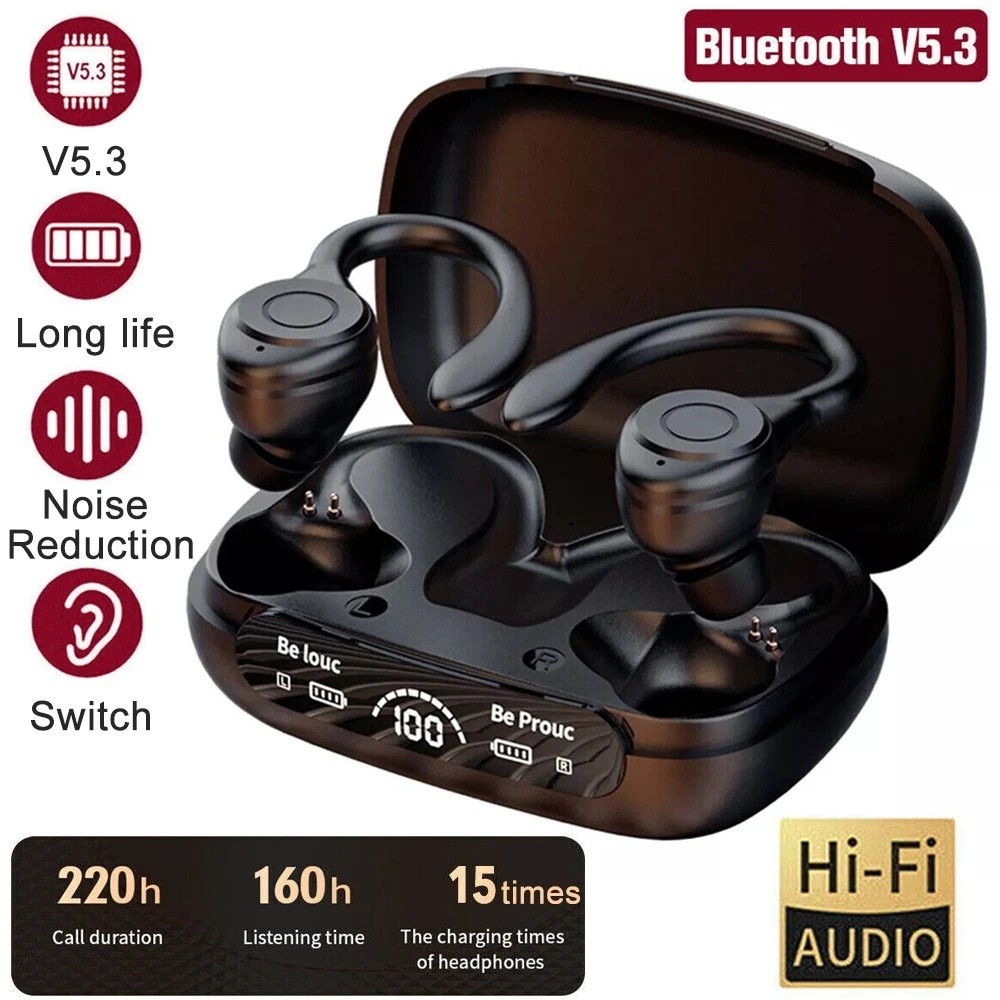 Wireless Bluetooth 5.3 Headset TWS Earphones Earbuds Stereo Headphones Ear Hook