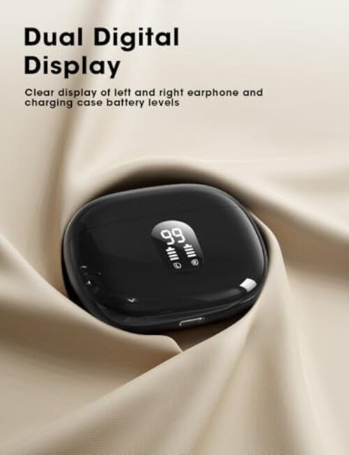 Wireless Earbuds Deep Bass Sound Ear Buds, Bluetooth 5.3 Headphones 48H Black