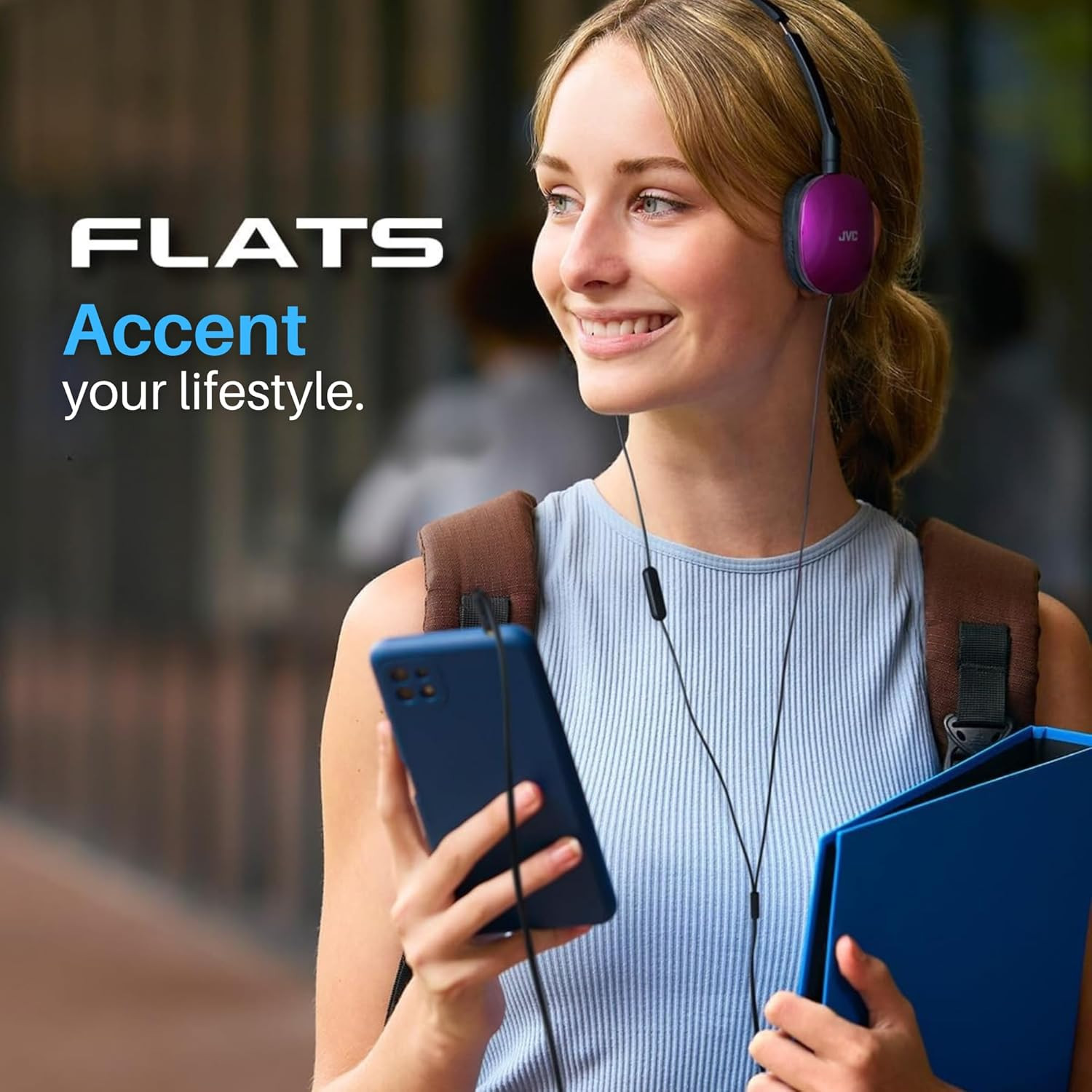 Flats On-Ear Wired Headphones – Flat Foldable Design – 30Mm Driver for Powerful