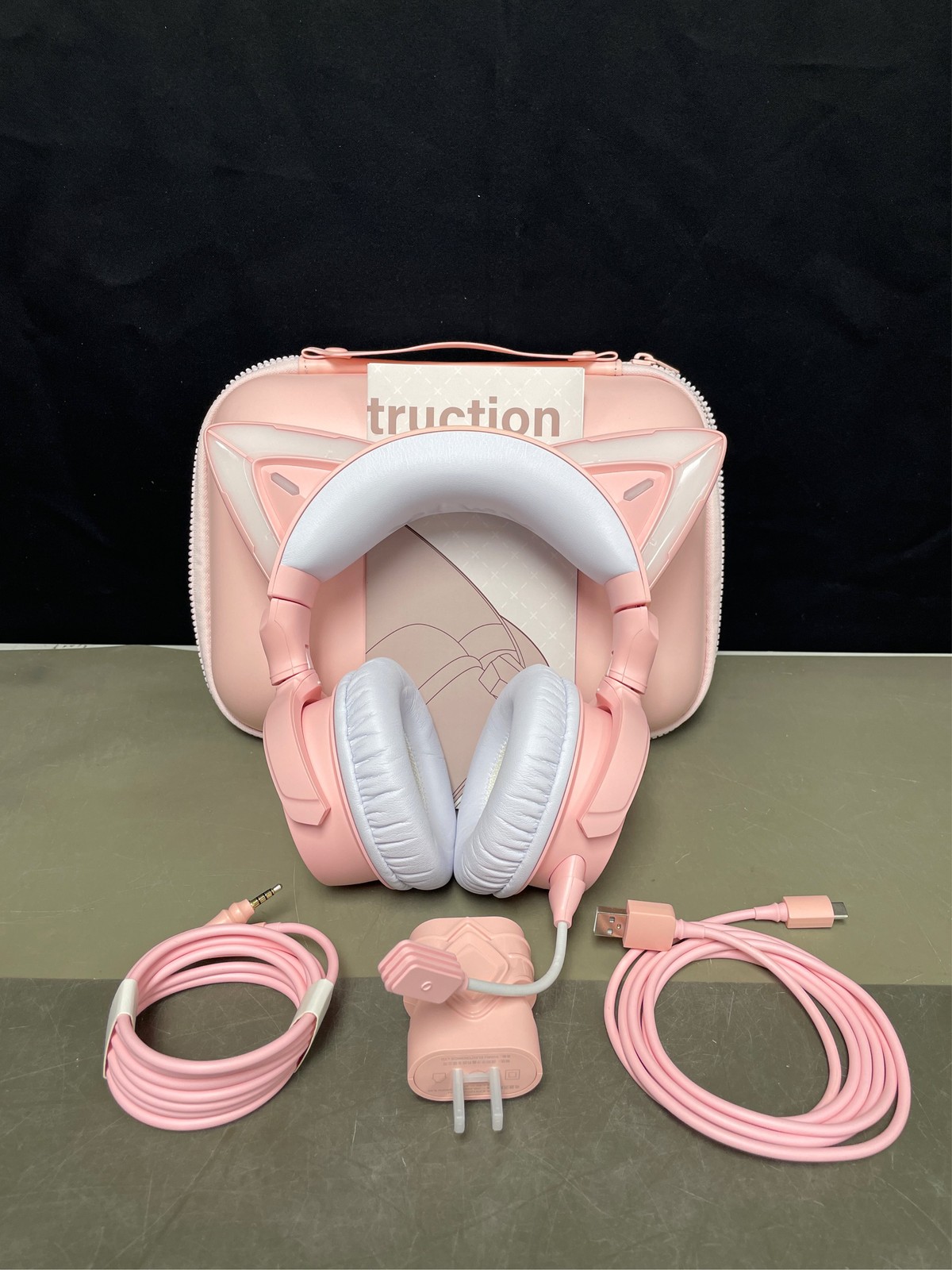 YOWU RGB Cat Ear Headphone 4, Upgraded Wireless & Wired Gaming Headset with Atta