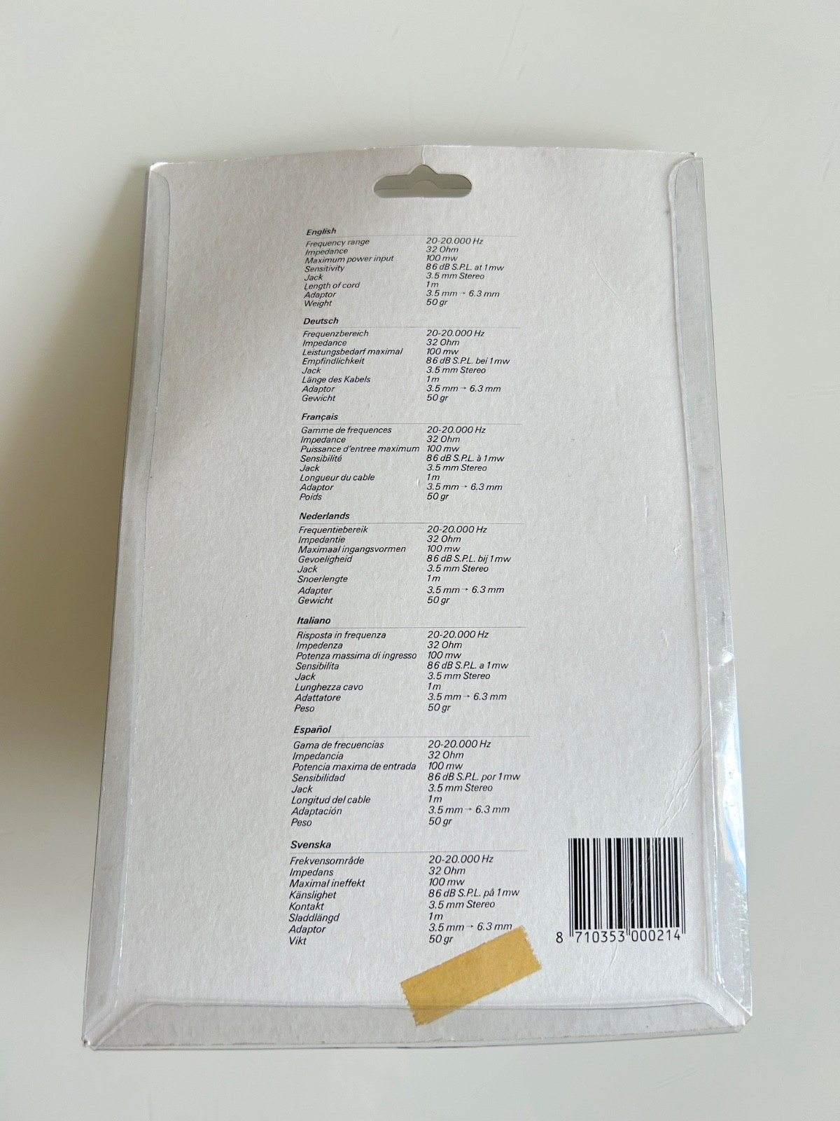 Philips SBC477 Headphones