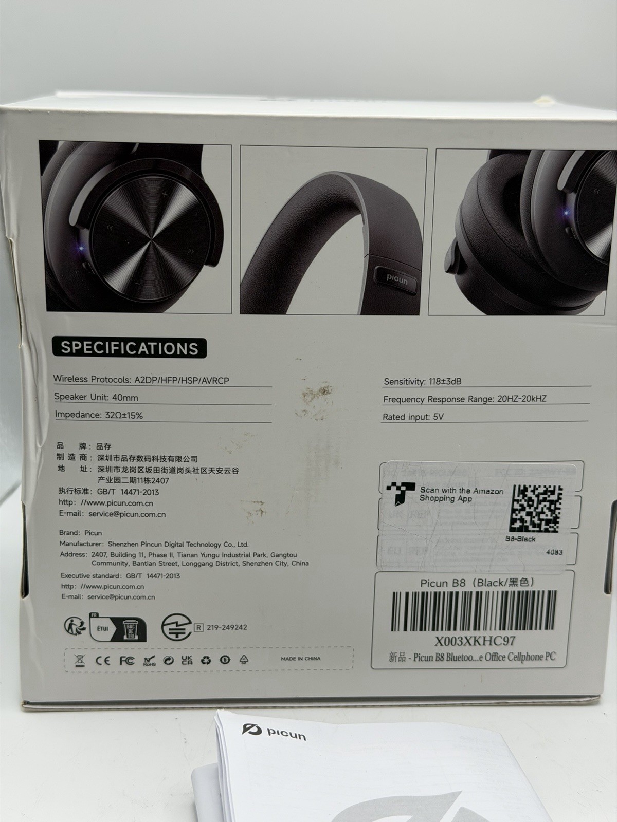 Headphones Picun B8 Bluetooth Headphones, 120H Playtime Wireless Bluetooth