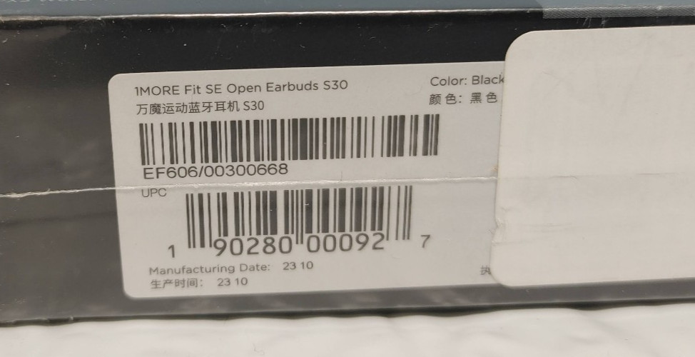 1MORE Fit SE Open Earbuds S30 – 1 MORE – IPX5 water resistant – New! Sealed!