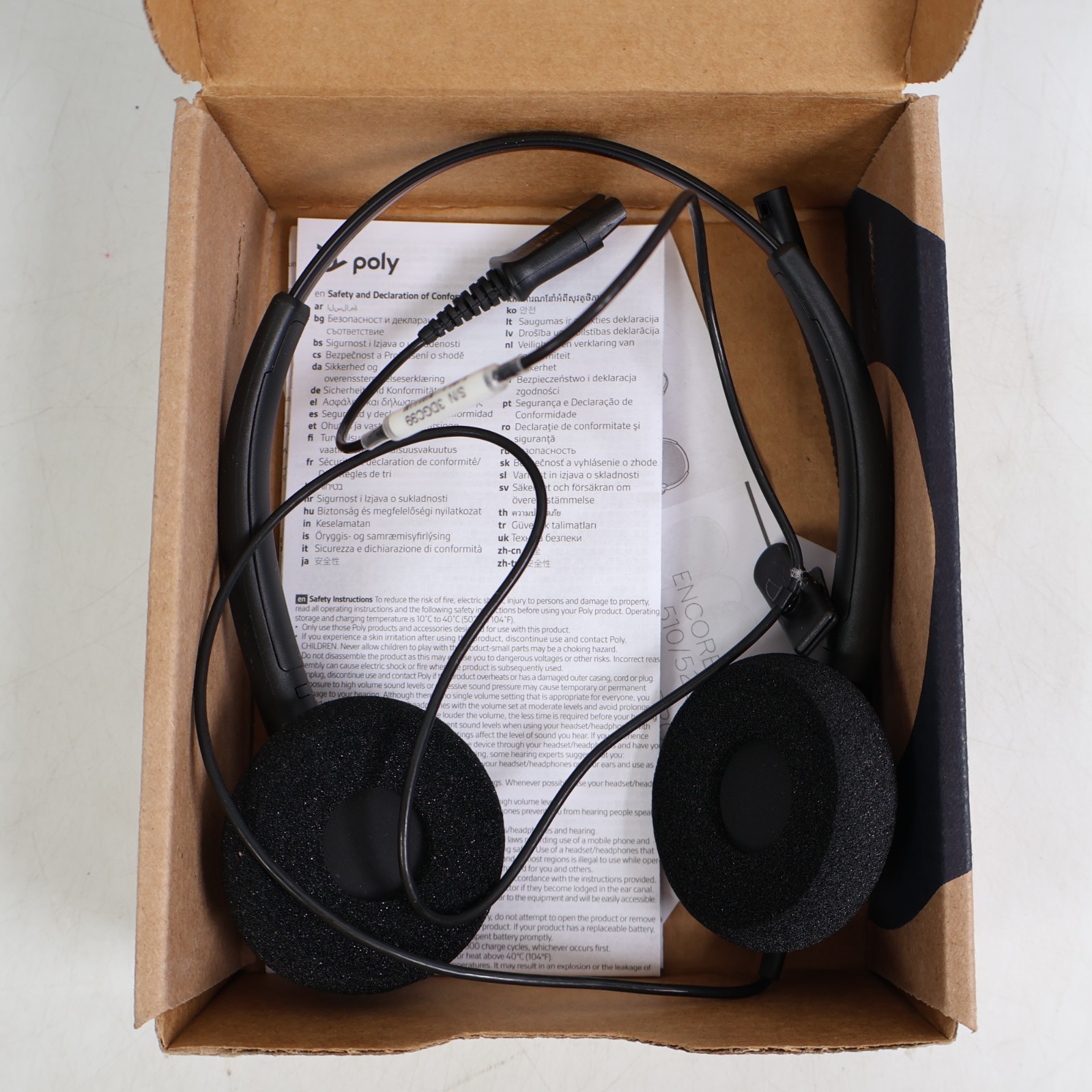 Plantronics Encorepro 520 HW520 Headset, Wire Connectivity, Black OPEN BOX