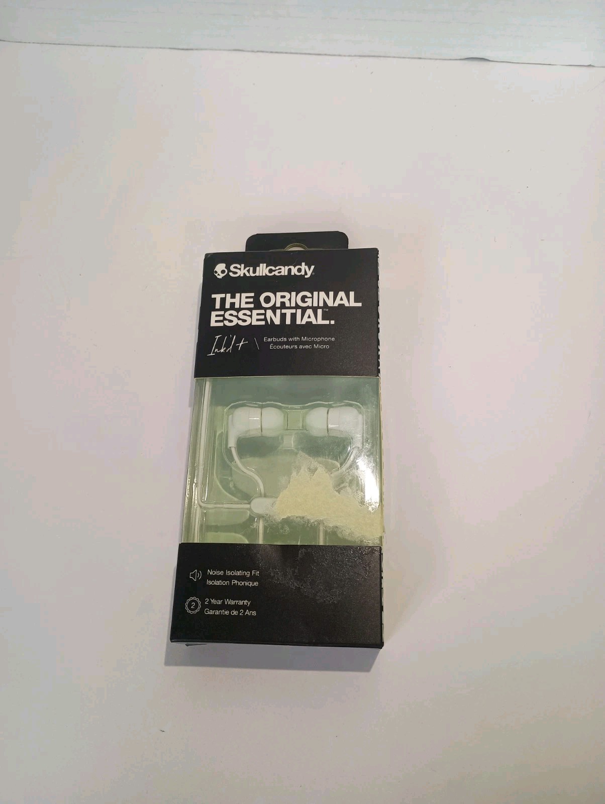 Skullcandy Ink’d + In-Ear Earbud w/Microphone Noise Isolating Fit -Mod White