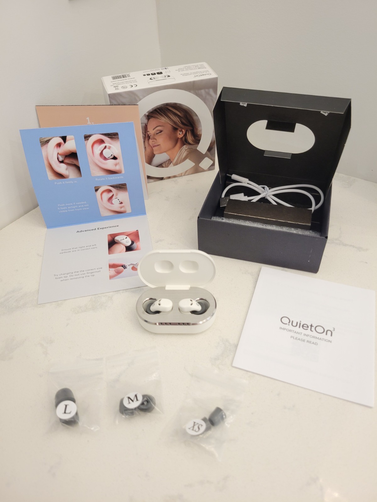 QuietOn 3.1 Sleep Earbuds – Perfect for blocking out snoring Used Tested Working