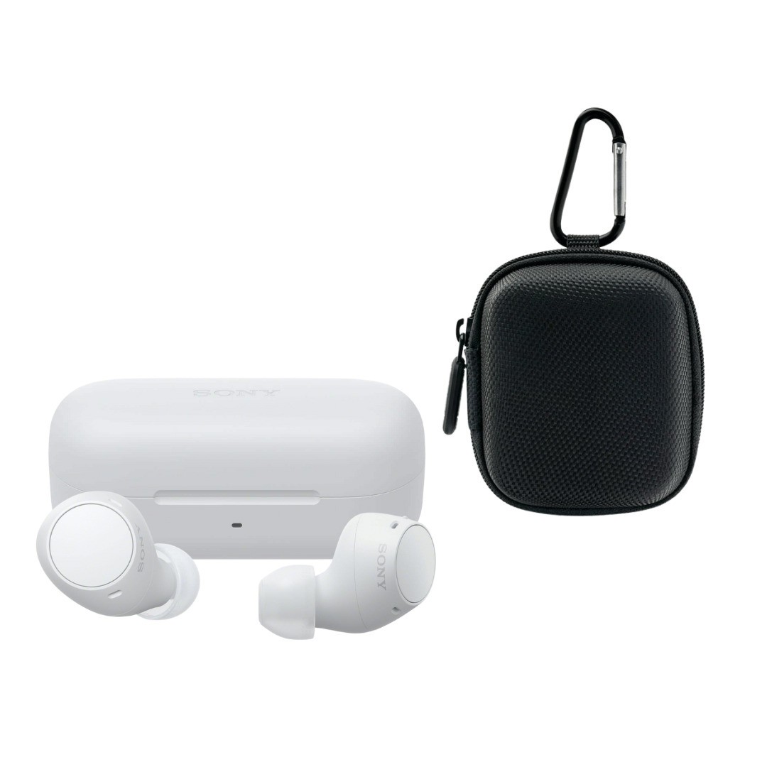 Sony WF C510 Truly Wireless Earbuds Up To 11 Hrs Battery Life (White) Bundle