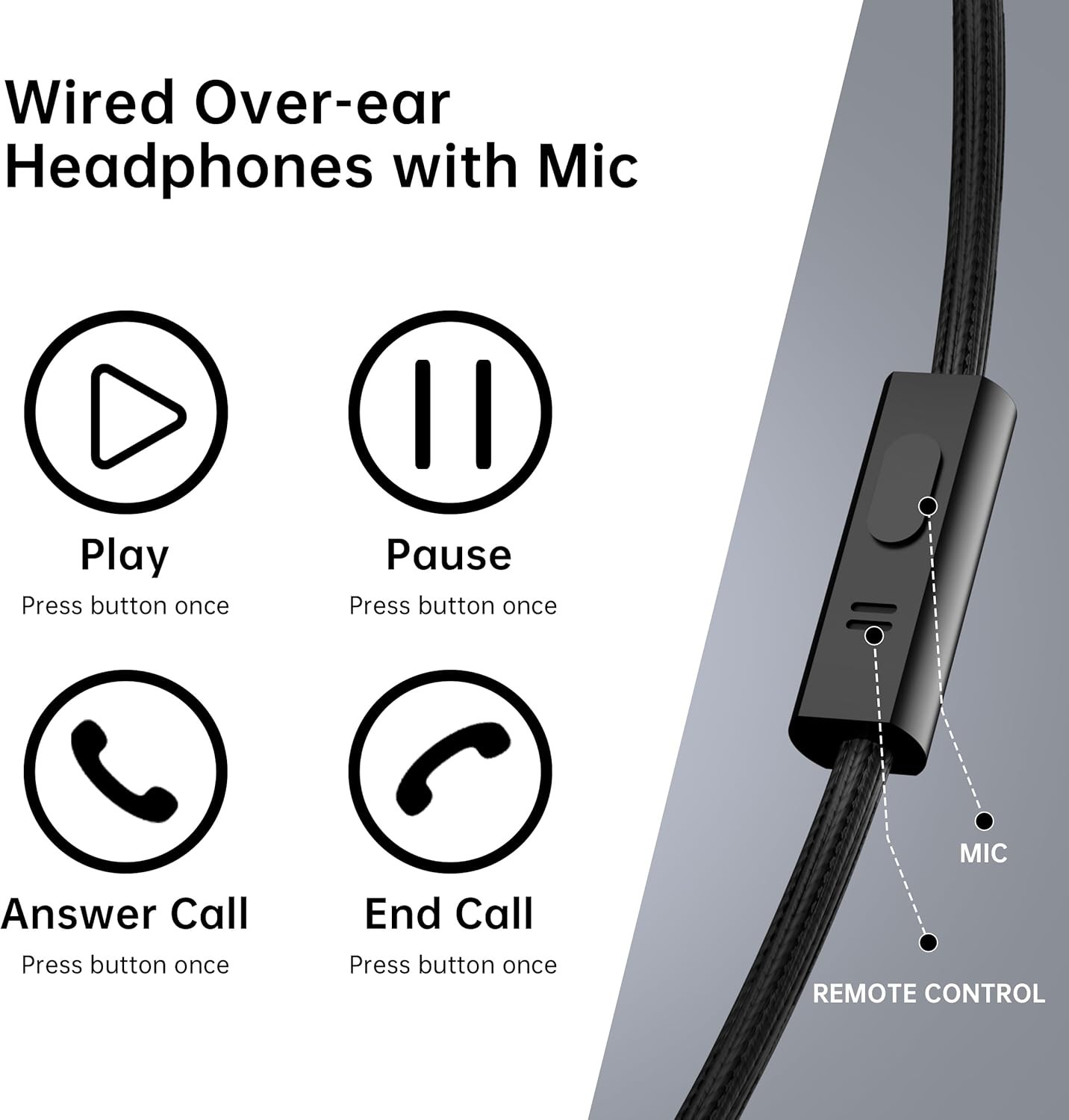 Wired Studio Headphones with 32Ω, Professional Over-Ear Monitor Headset for Reco