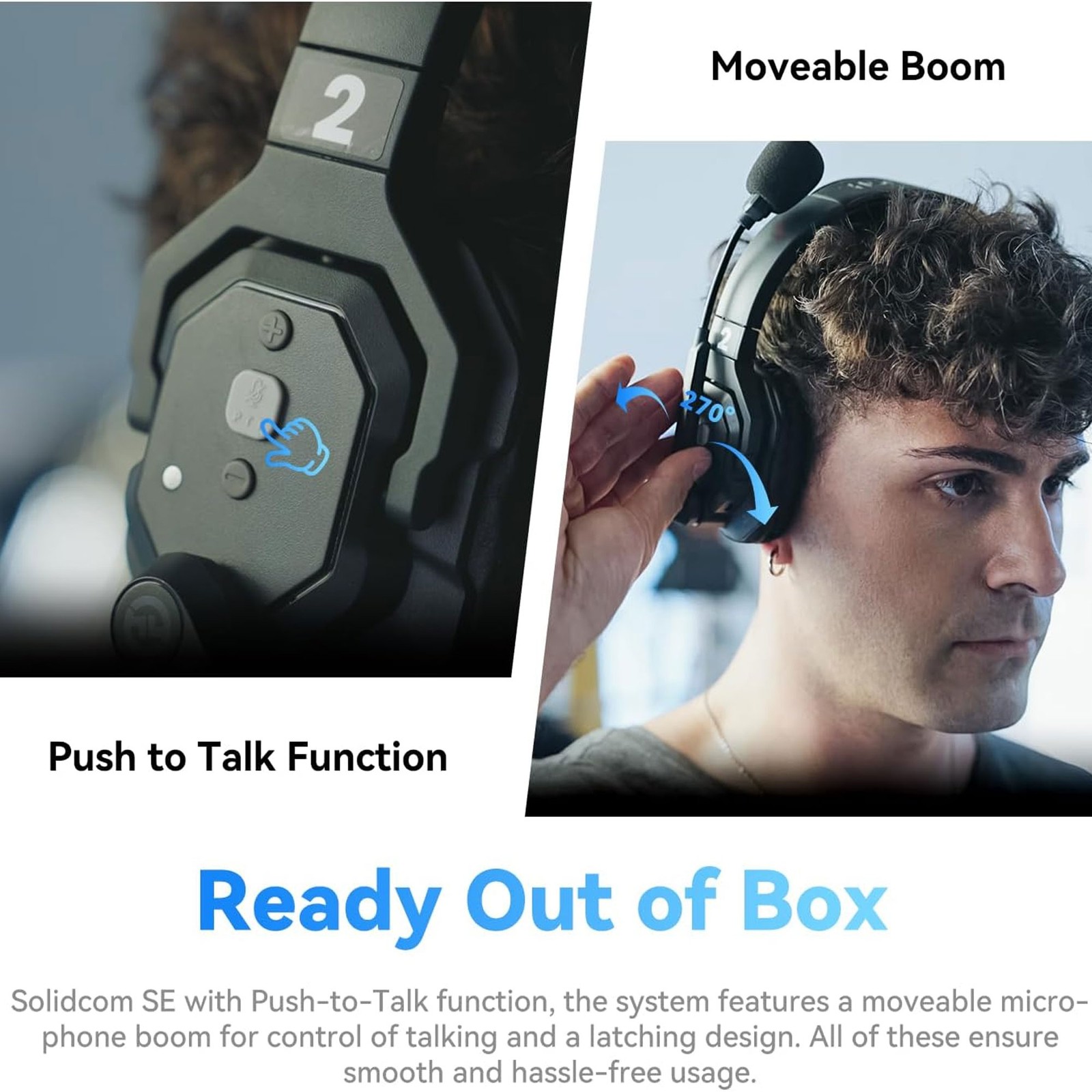 Hollyland Solidcom SE Global 5S 5-Person Single-Ear Noise-Canceling Headset