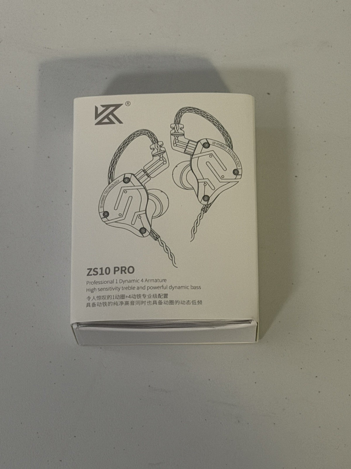 KZ ZS10 Pro, Linsoul 4BA+1DD 5 Driver in-Ear HiFi Earphones w/ Mic, silver