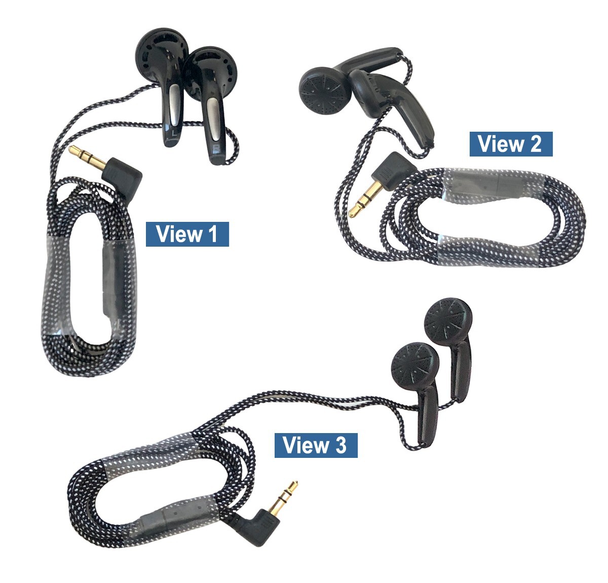 Pack Of 5 Premium Stereo Earbuds With Tangle-Free Cords