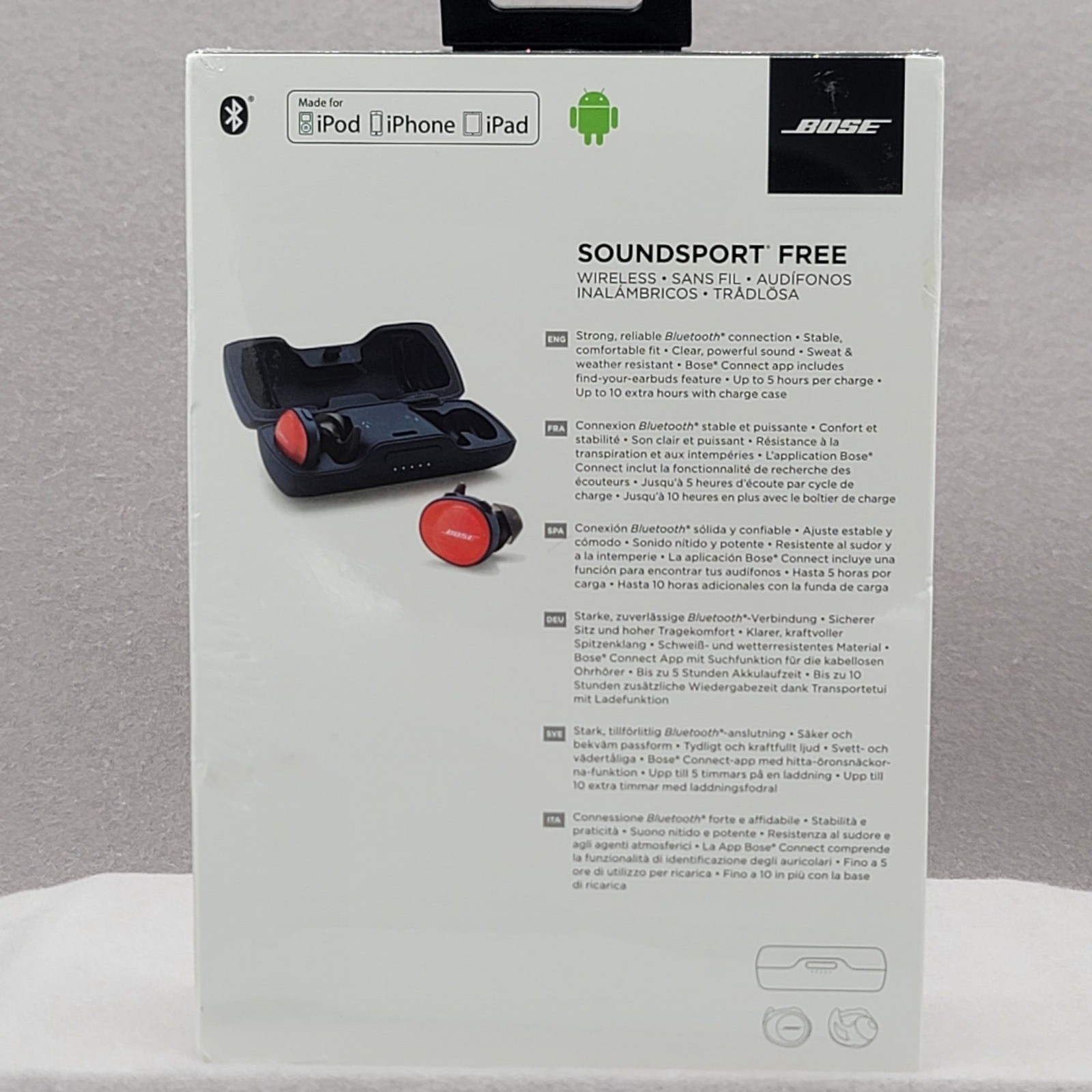 Bose SoundSport Free Wireless Headphones Bright Orange Midnight Blue 774373-0030