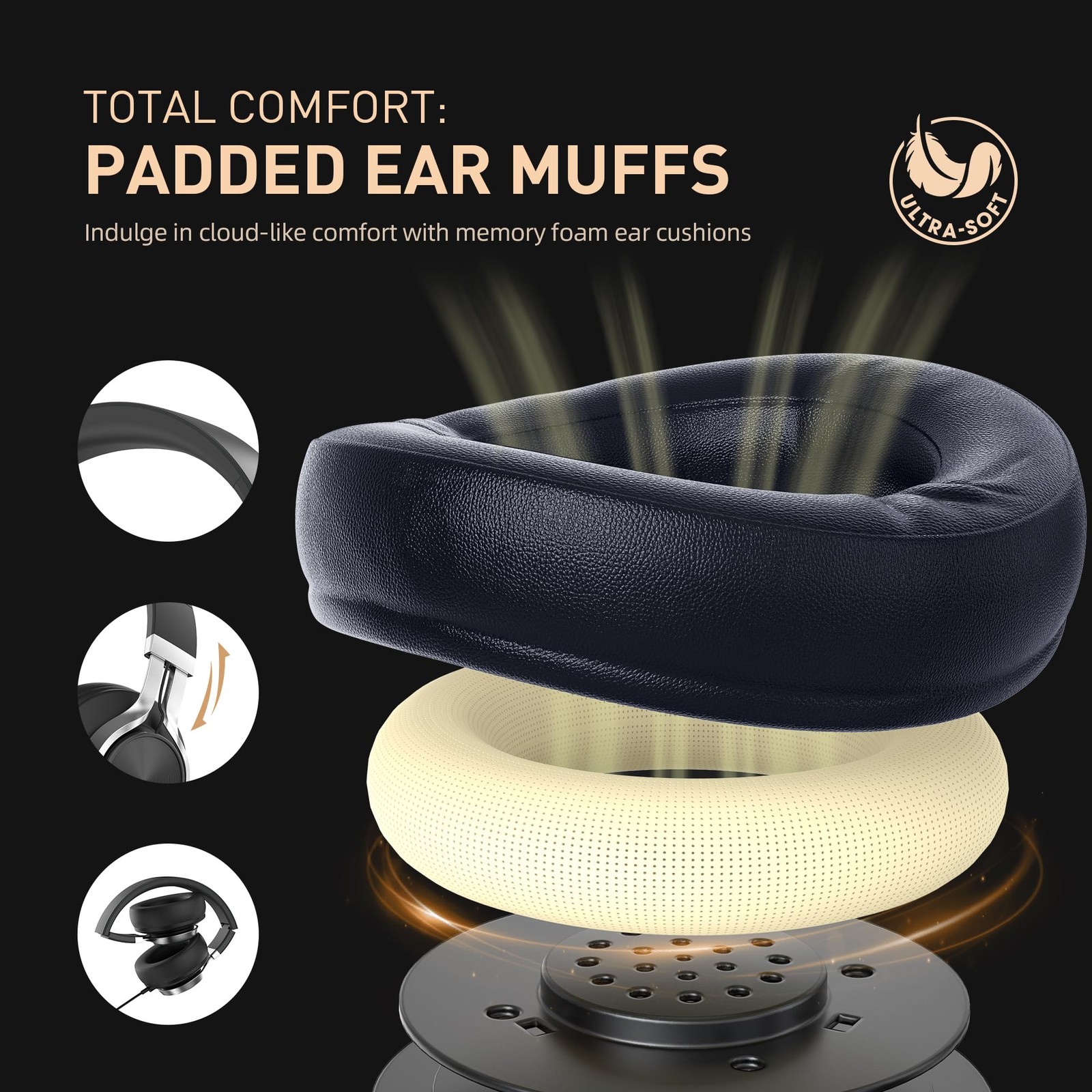 Wired Headphones 40mm Driver Over Ear Noise Reduction – Comfortable