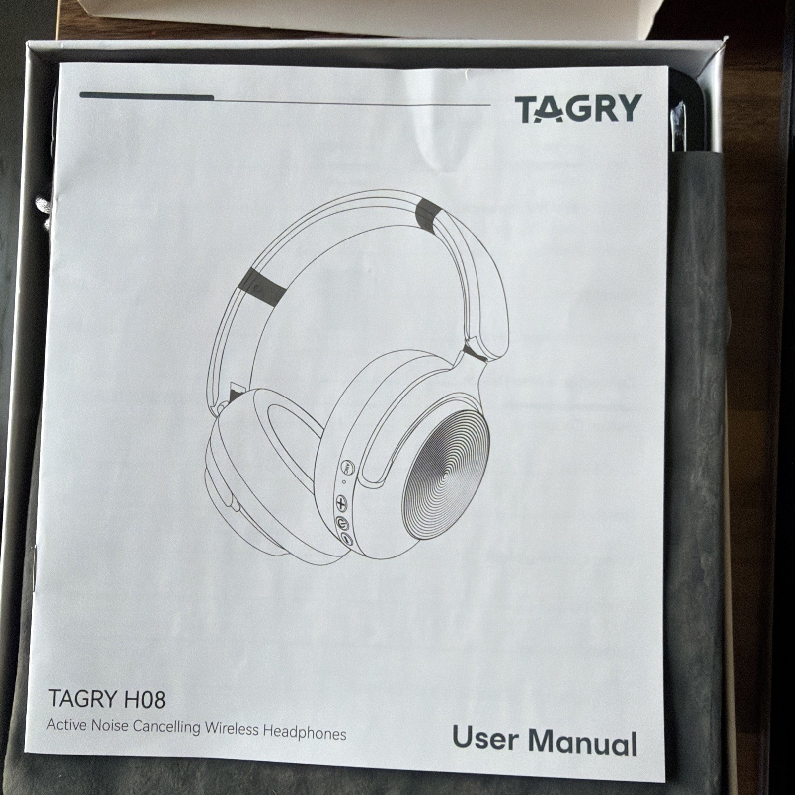 TAGRY HYBRID ACTIVE NOISE CANCELLING HEADPHONES 100H Playtime Wireless-Black