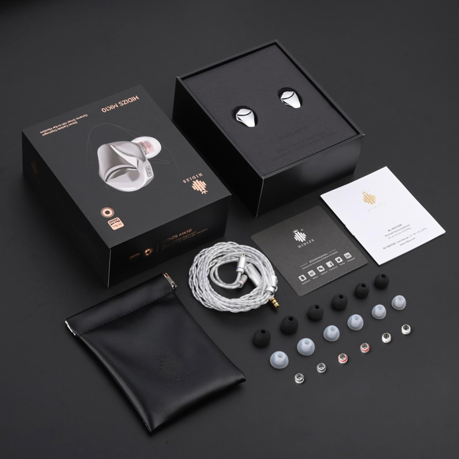 Hidizs MK10 ArcSonics IEM In-Ear Monitors 10mm Driver Cable Earphones Open box