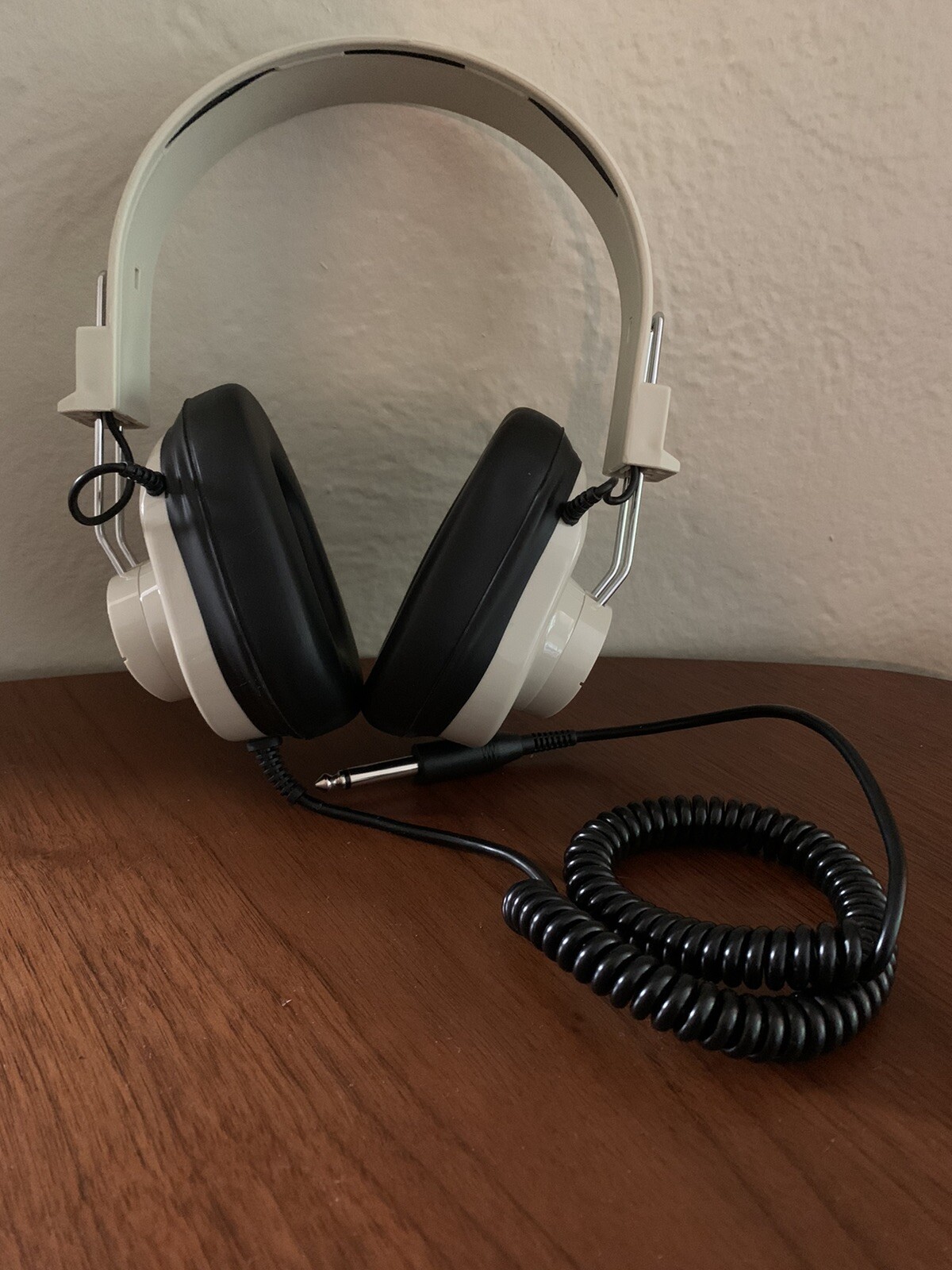 Beige Califone 2924AV-P Mono Headphones 6’ coiled cord and 1/4″ Plug