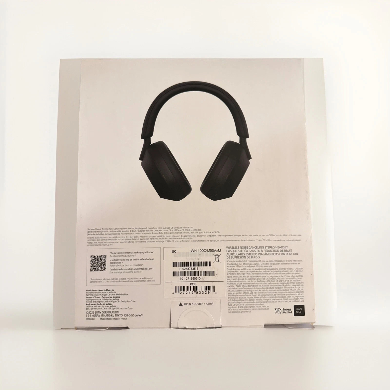 Sony WH-1000XM5SA Wireless Noise Canceling Bluetooth Headphones Black Open Box