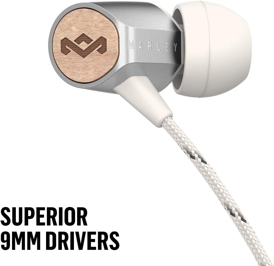 House of Marley Uplift 2.0 – Noise Isolating In-Ear Headphones/Earphones, 9mm Dr