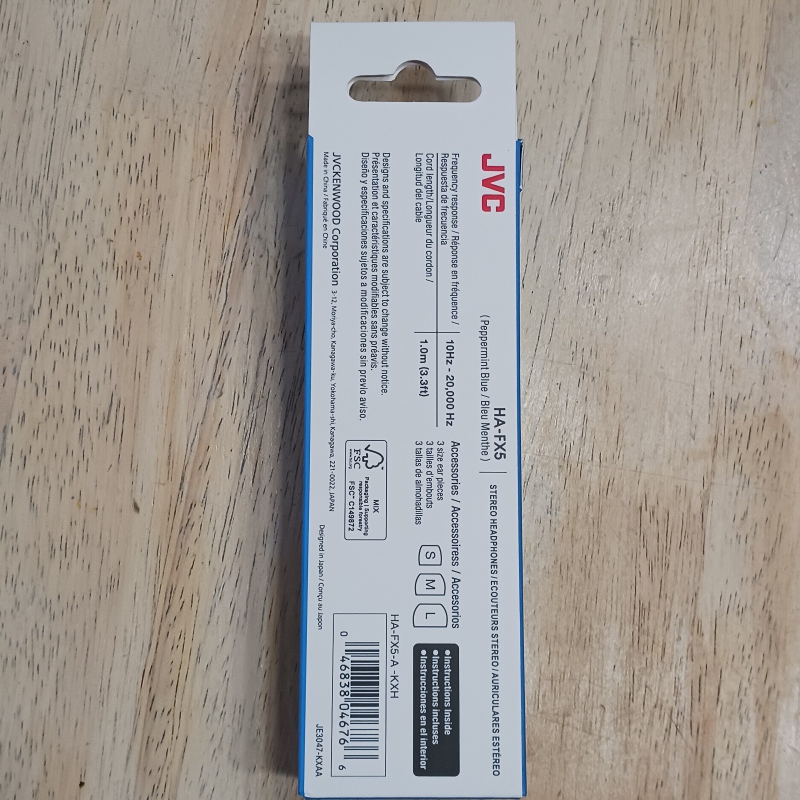 New JVC Gumy Plus HAFX5 Inner-Ear Wired Earbuds Headphones Peppermint Blue