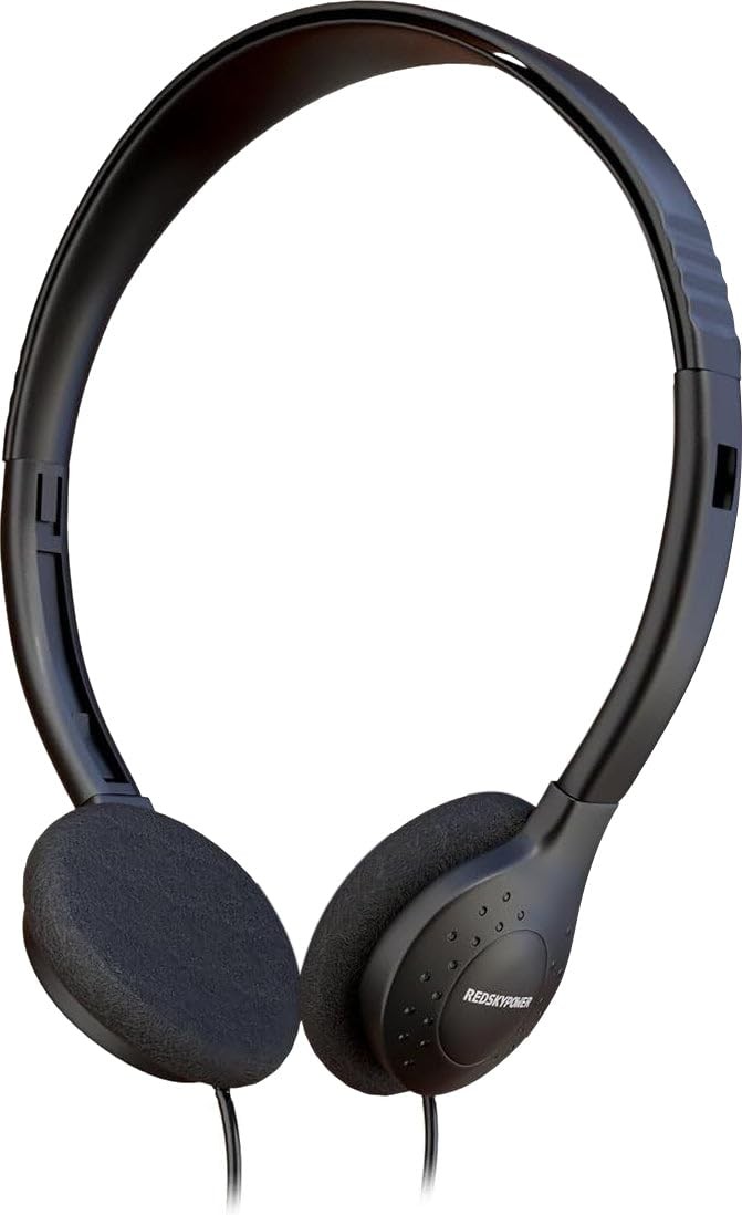 1 Pack Bulk Wired Headphones, On Ear with 1 Pack, Headphones Black