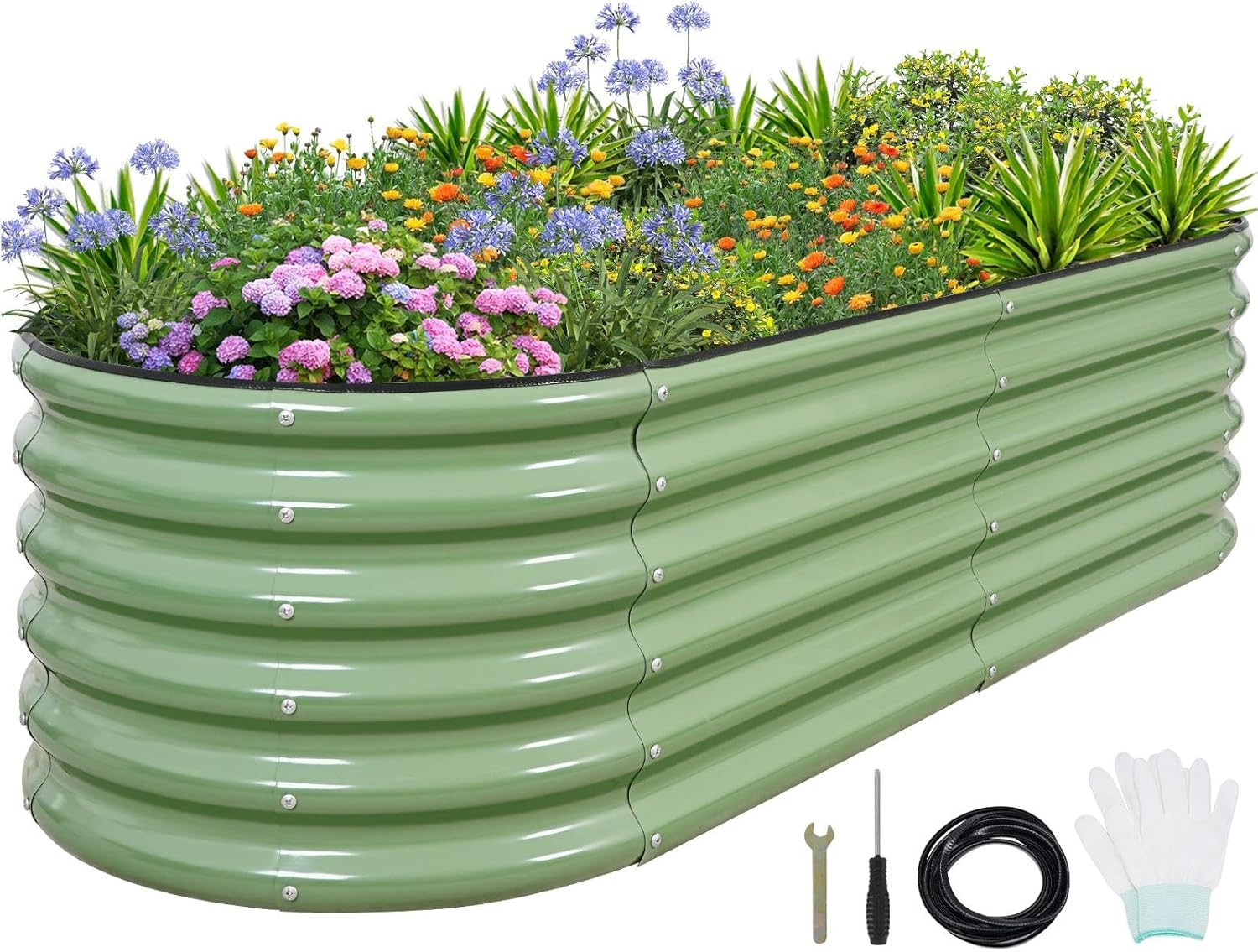 1MORE Galvanized Raised Garden Bed- Planter Garden Boxes Outdoor, Raised Beds fo