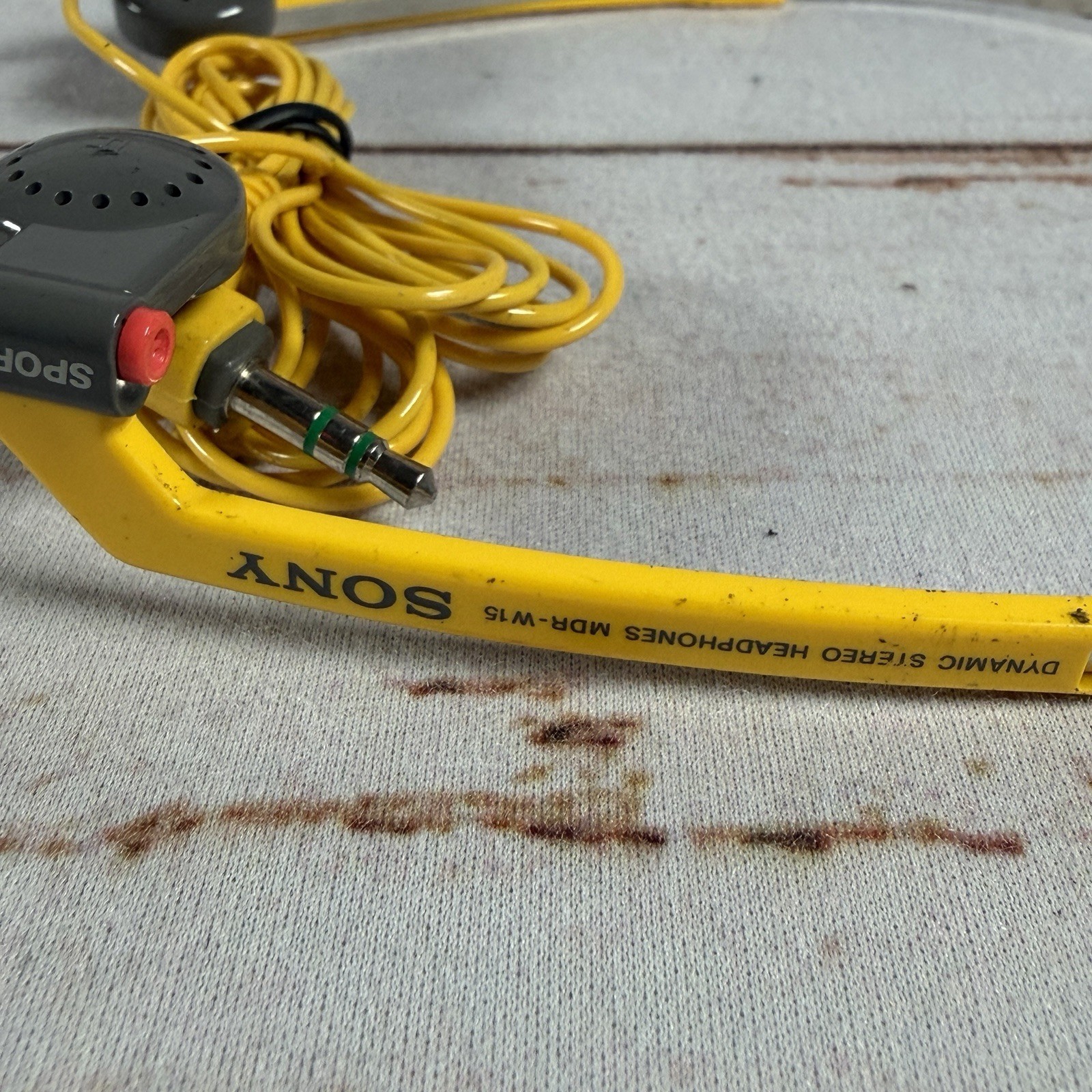 SONY Vintage MDR-A15 Yellow Sports Folding Headphones Walkman 1980s Used