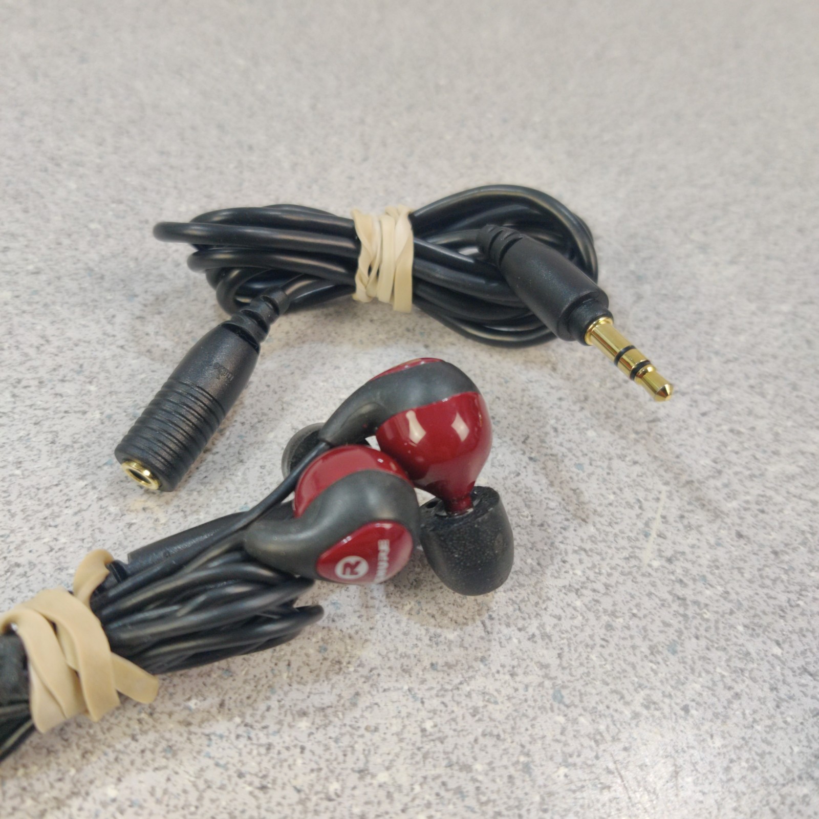 TESTED (Red) Shure SE115 In-Ear Headphones Buds Dynamic MicroSpeaker Foam Tips