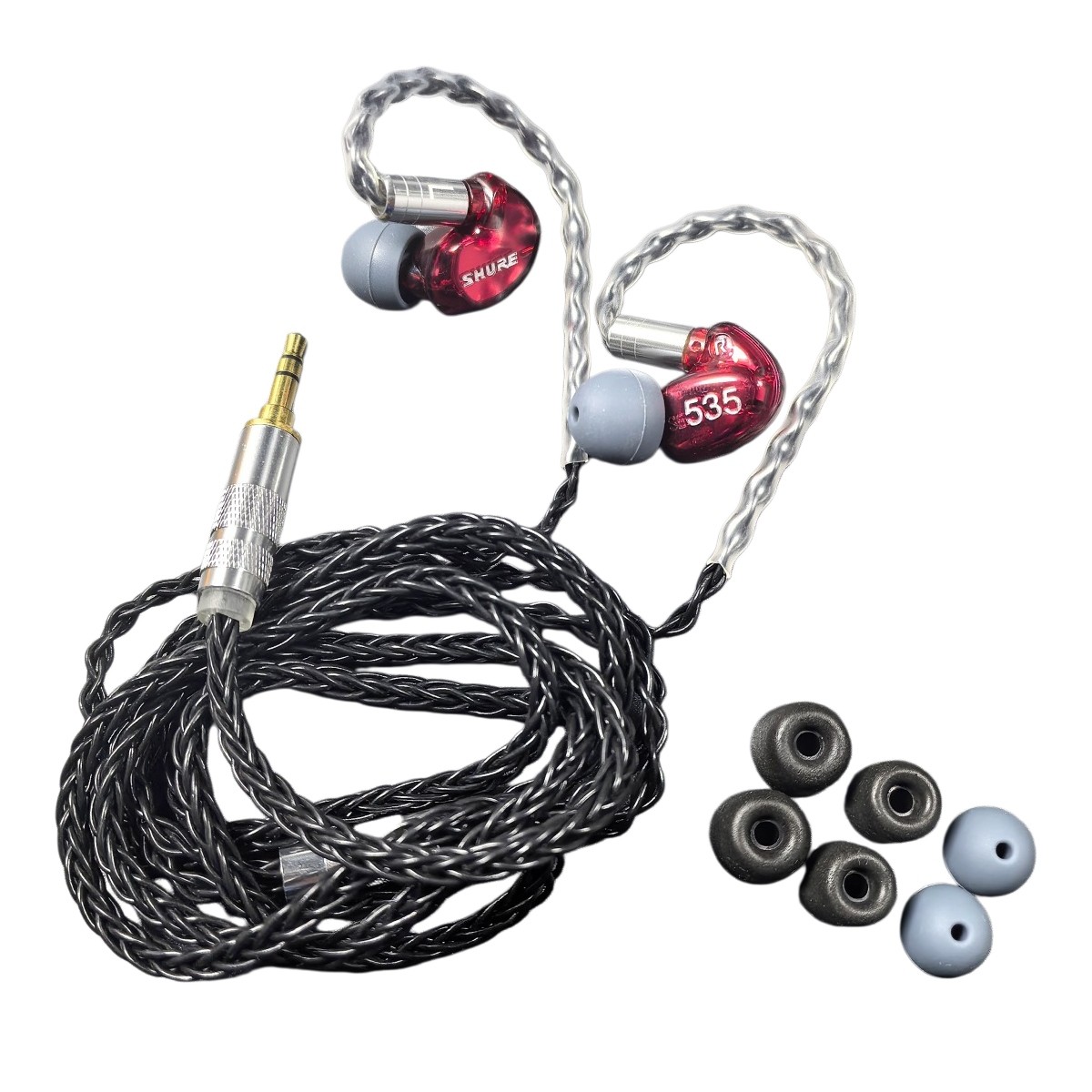 Shure SE535 Earphones Sound Isolating 3.5mm Pro Cable Headphones – Black Red