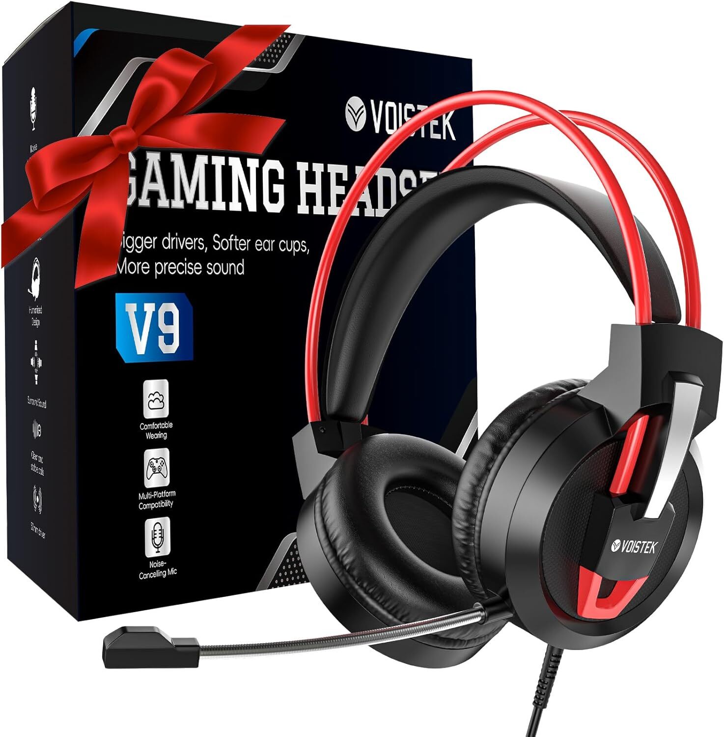Voistek Gaming Headset 3.5mm with Mic 3D Stereo Sound Headphone for PS4 PS5 XBOX