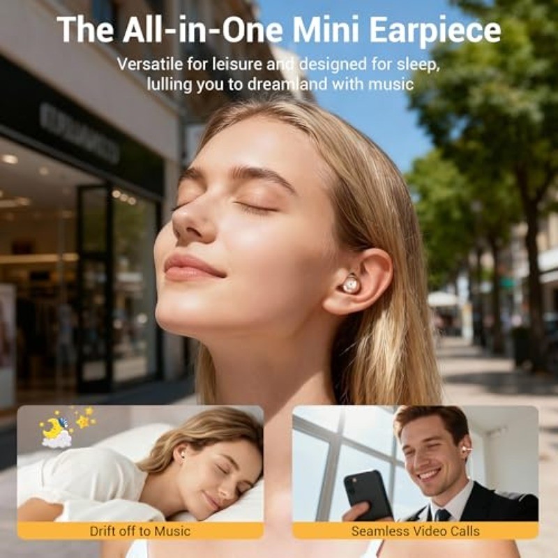 2-in-1 Wireless Earbuds Set, Open-Ear Clip & Mini Sleep Headphones, 36H Battery,