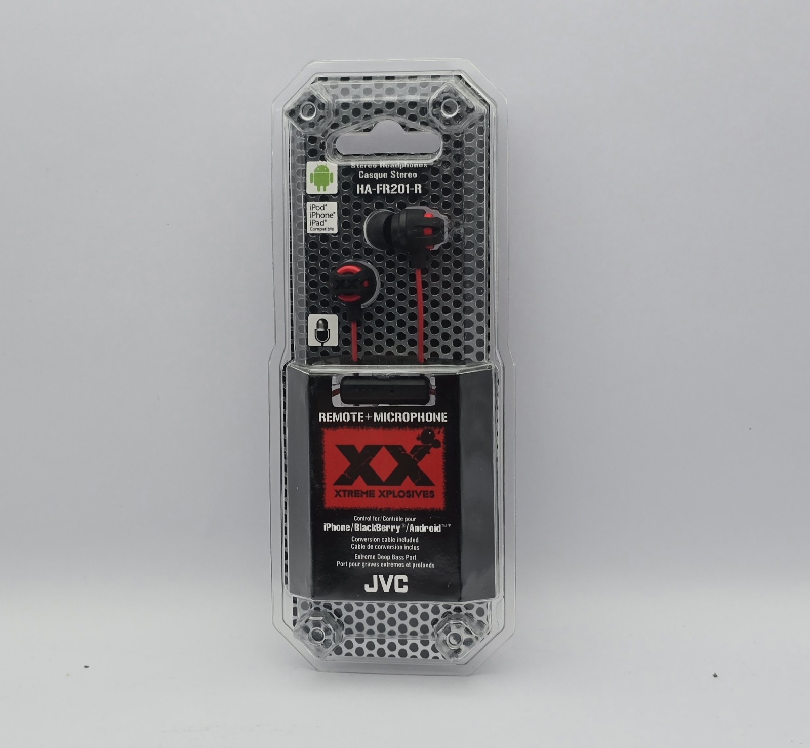 JVC HA-FR201-R XX Xtreme Xplosives InEar Stereo Earbuds w/Mic Remote, New Sealed