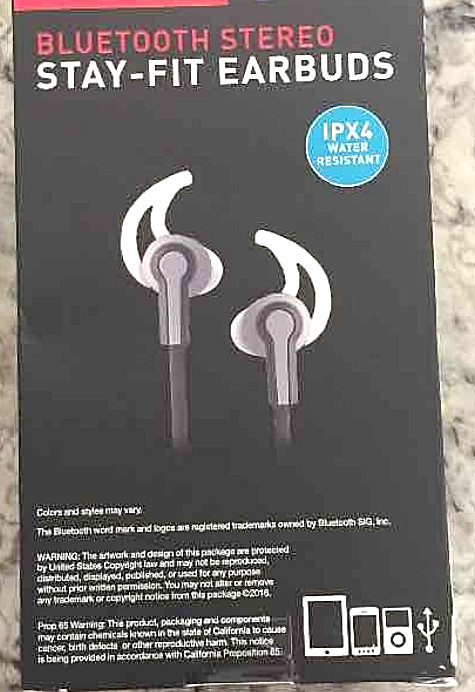 SOUNDLOGIC XT BLUETOOTH STEREO STAY-FIT EARBUDS WITH MIC GRAY/BLACK RC 2550 New