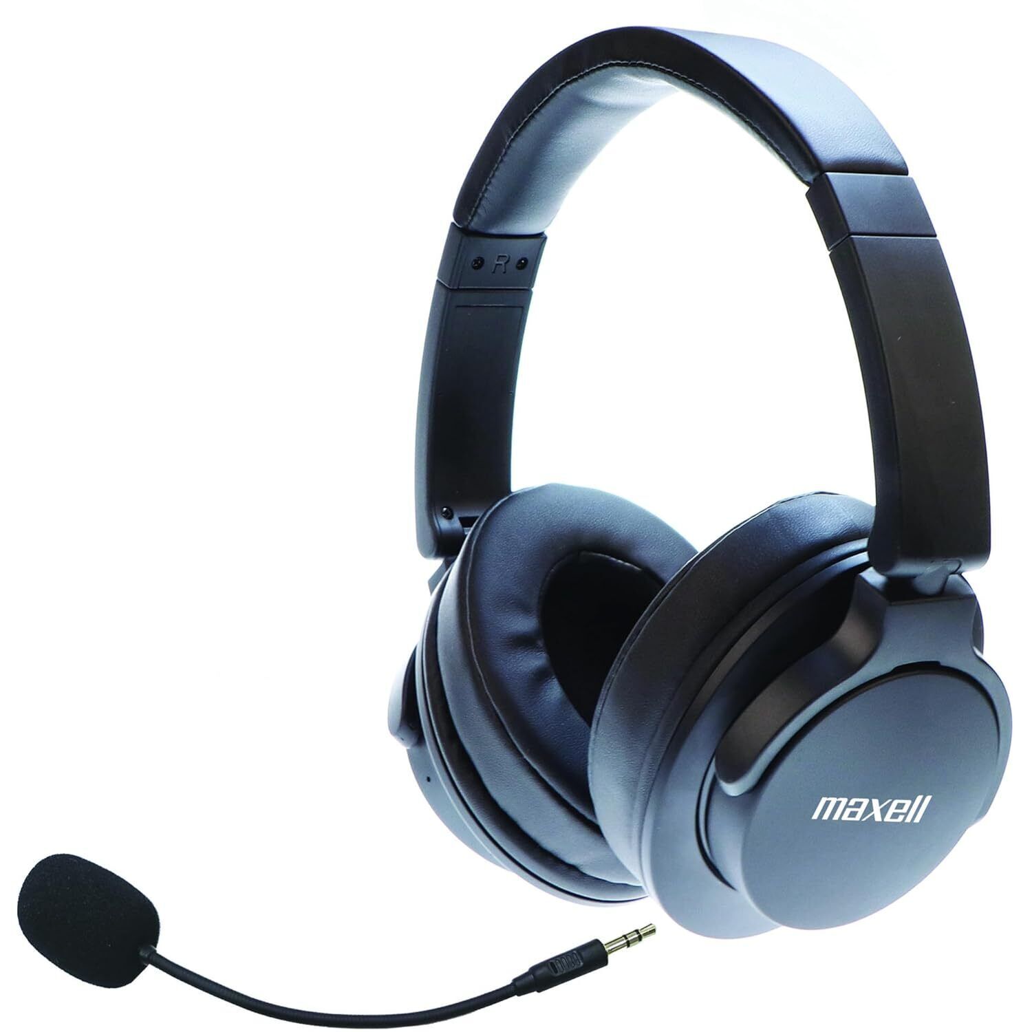 Maxell Active Noise Cancellation Headphone Detachable Boom Mic & Built-in Mic