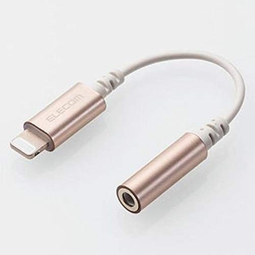 ELECOM MPA-L35DS01GD Lightning to 3.5mm 4-Pole Headphone Jack Adapter Cable Gol