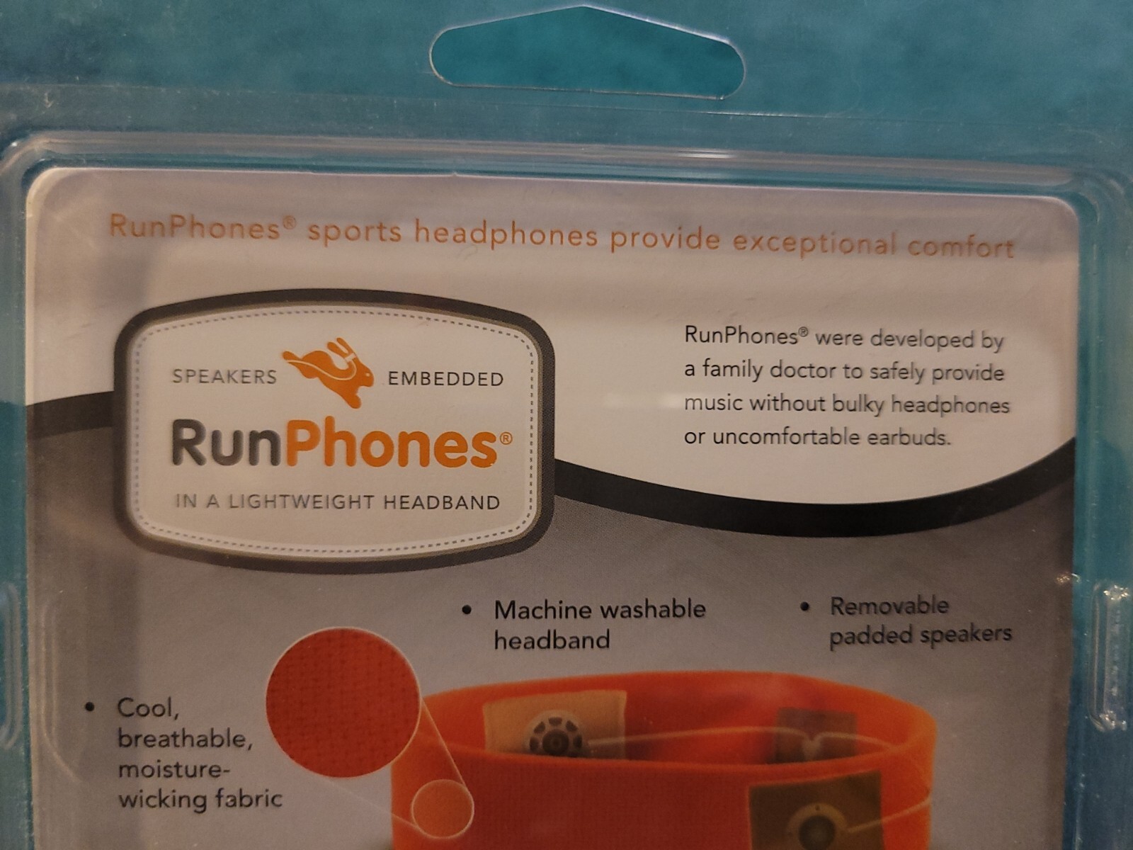 RunPhones Unisex Sports Headband with Speakers Embedded Lightweight Green NEW