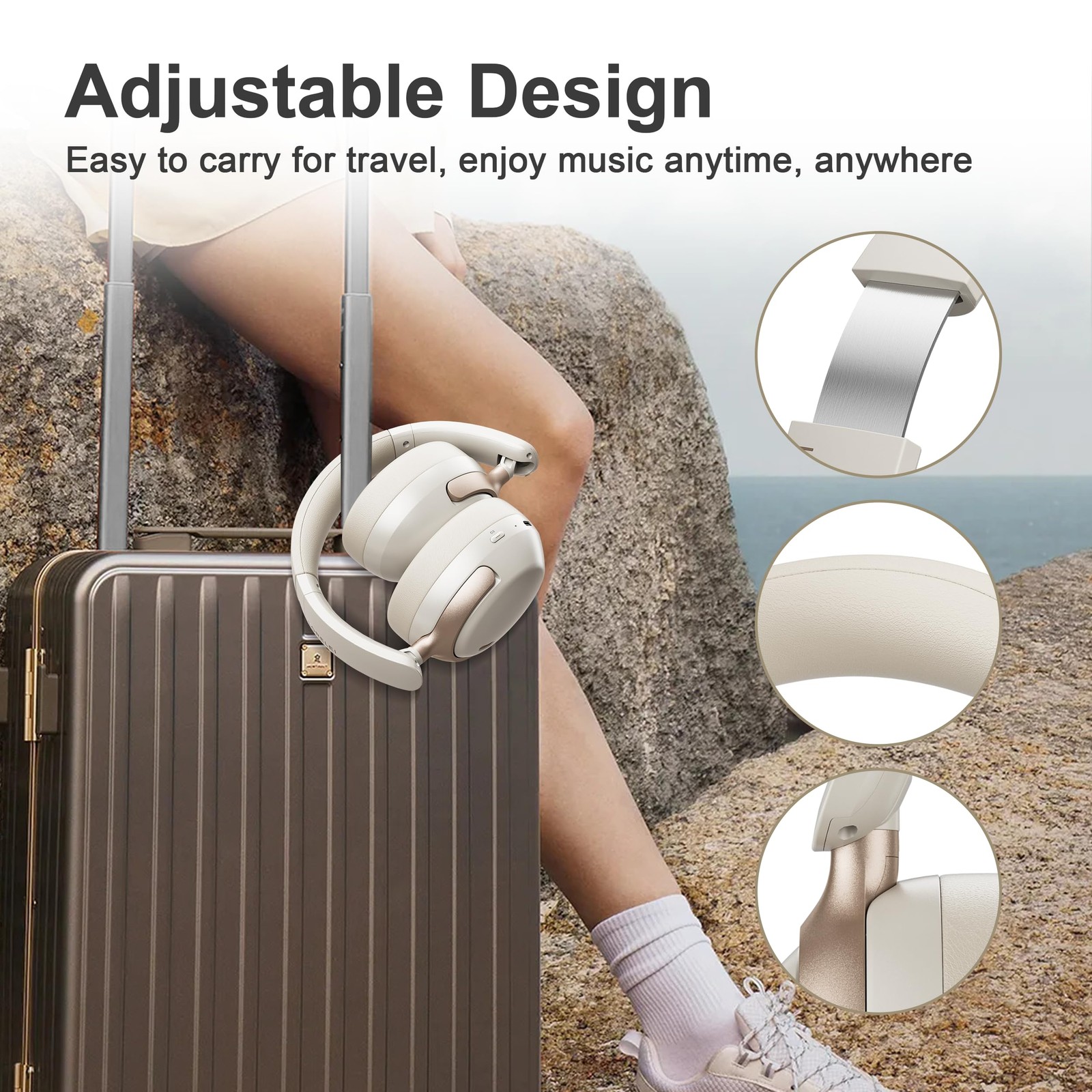 Q30 Bluetooth Headphones Over Ear,60H Playtime & 3 EQ Music Modes,BT6.0 Headp…