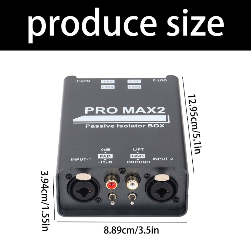 2 Way Sound Isolator Sound Current Noise Elimination Isolator Mixer Broadcast