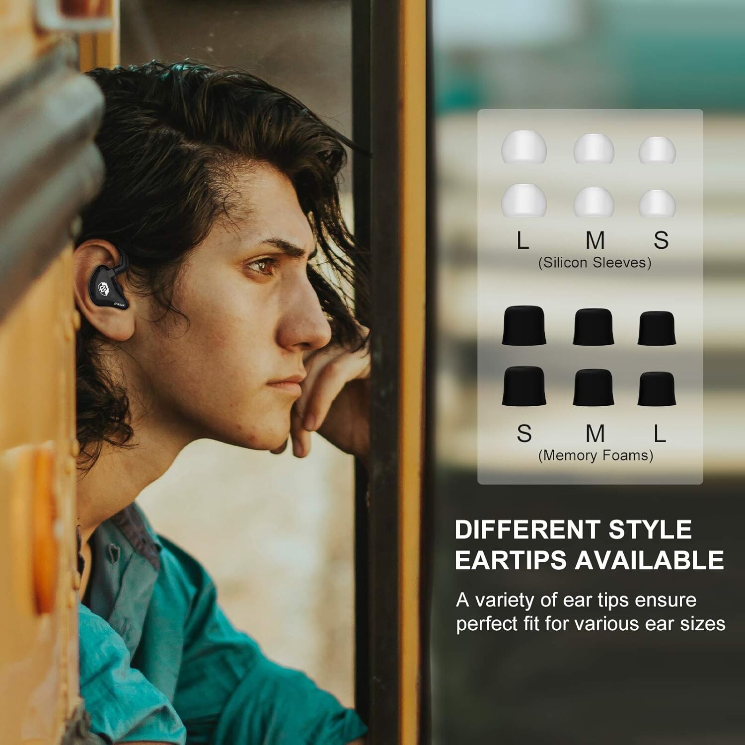 Bsinger In-Ear Monitor Headphones: Pro Sound Isolation with Dual Drivers Black