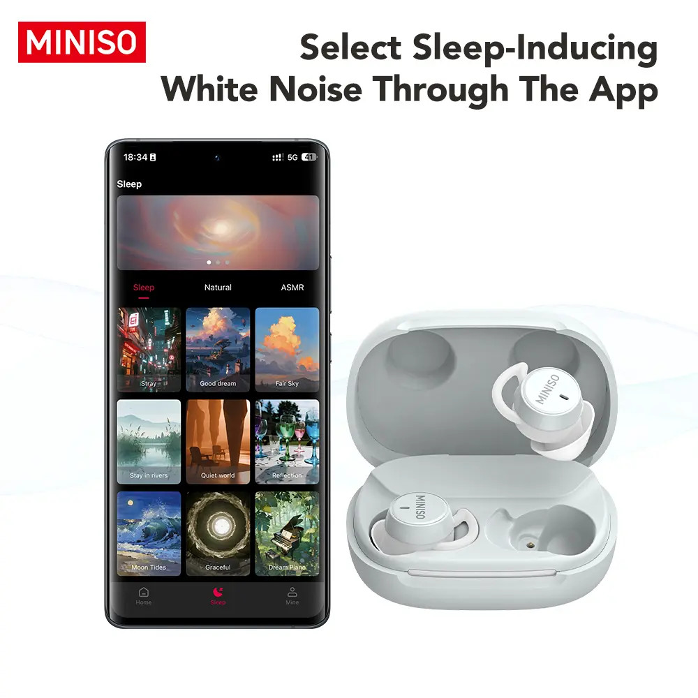 MINISO MS217 Wireless Earbuds Bluetooth 6.0 Headphones, Sleep Earbuds, Waterproo