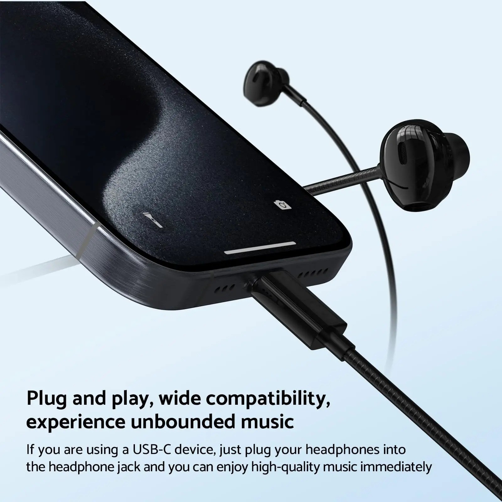 Samsung Wired Earphones HiFi Stereo USB-C 3.5mm In-Ear Headset with Mic