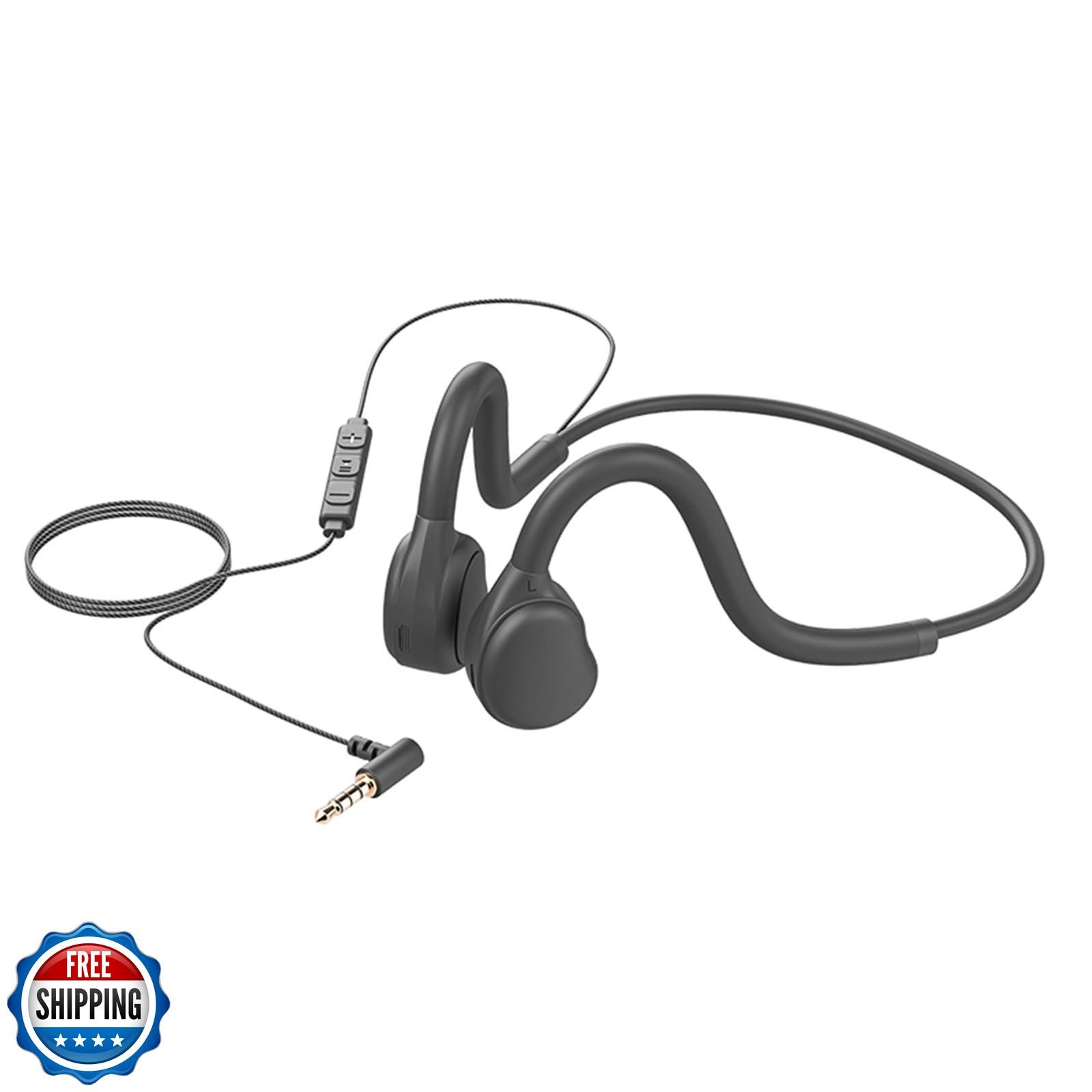 GZCRDZ Air Conduction Open Ear Headphones,3.5MM Wired Headphones and Built-in