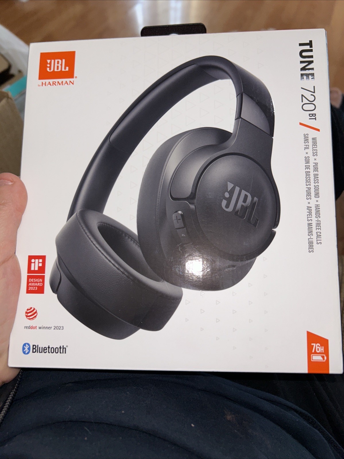 JBL Tune 720BT Over-Ear Wireless Bluetooth Headphones – Black – NEW