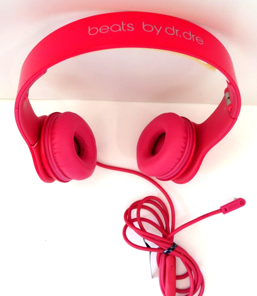 Beats by Dr. Dre Solo HD On-Ear Headphones Wired Pink Missing Head Cushion Used