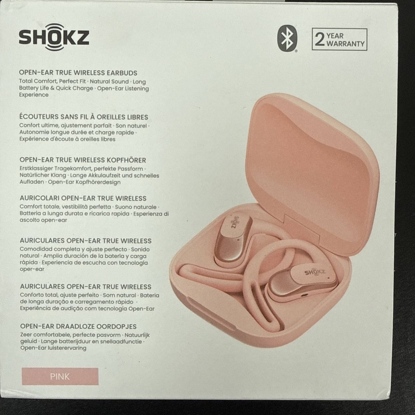Shokz OpenFit Air Open-Ear True Wireless Earbuds • PINK T511