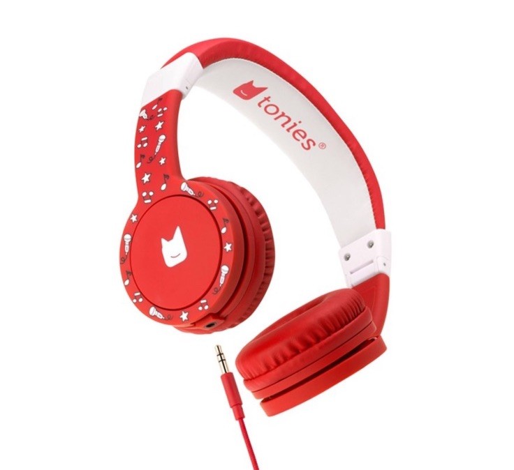 Tonies Foldable Wired Headphones for Kids – Comfortably Designed to fit Red