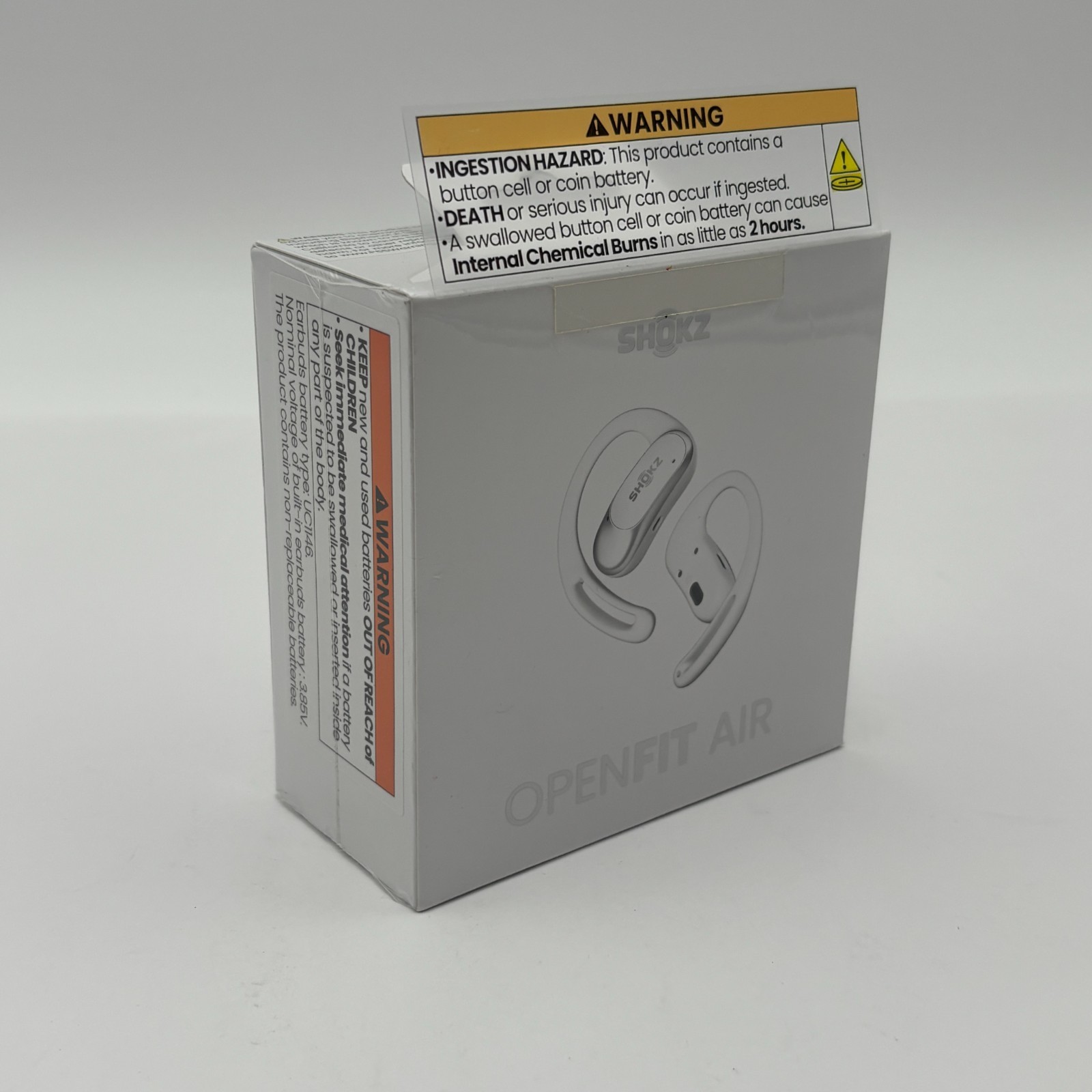 Shokz OpenFit Air Open-Ear True Wireless Earbuds White New Sealed Ships Free