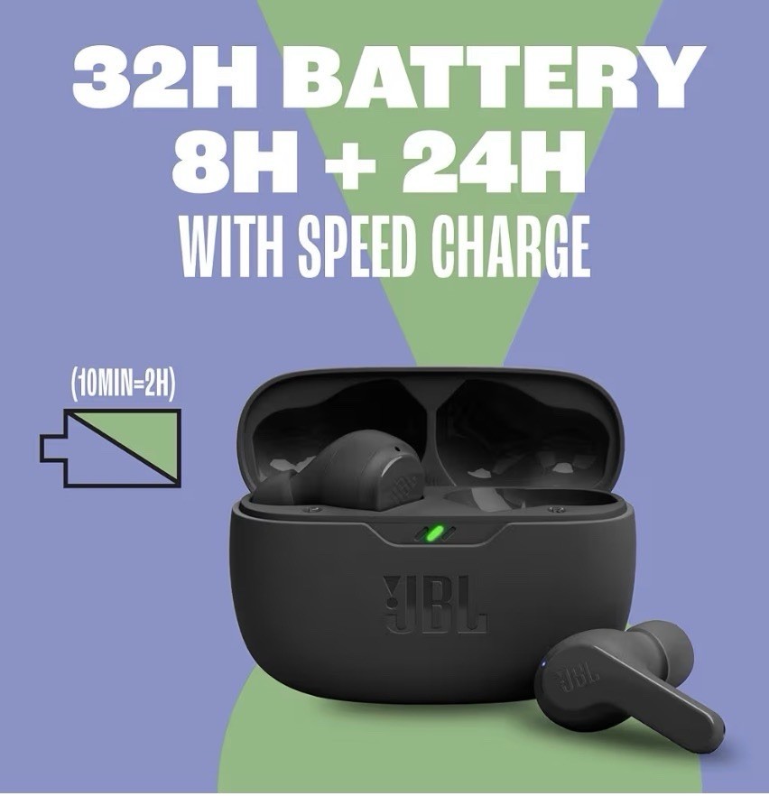 JBL Vibe Beam True Wireless Earbuds Deep Bass Sound, Bluetooth, Hands-Free