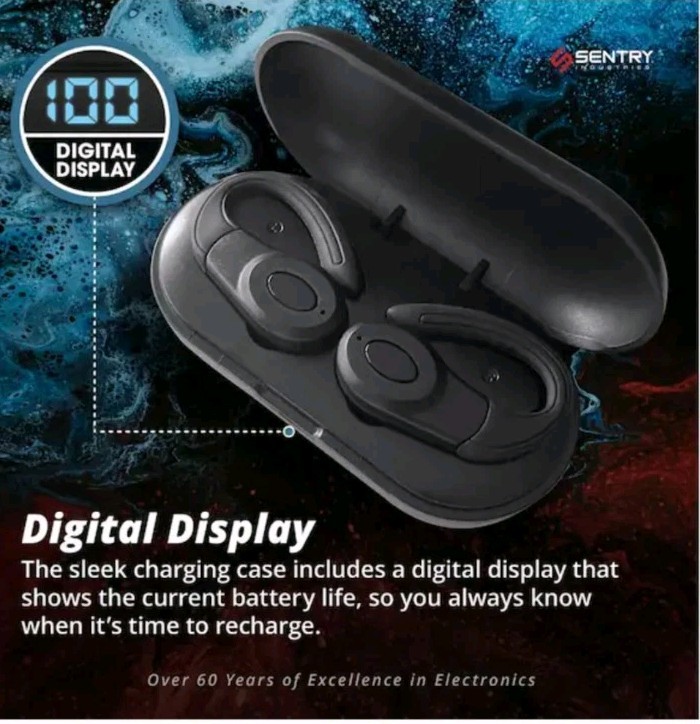 Noise Cancelling Bluetooth In-Ear Earbuds by TrueWireless/Black/Free Shipping