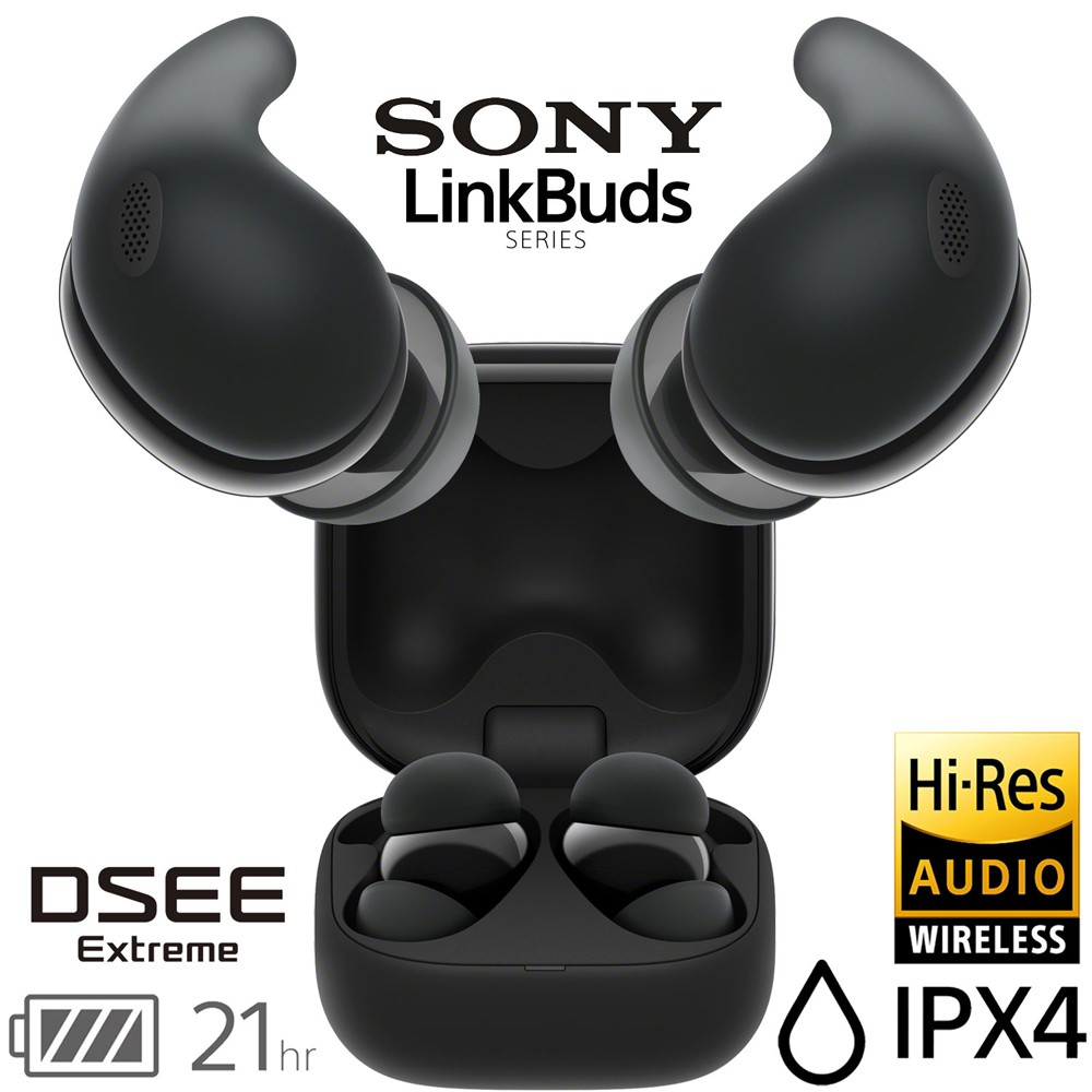 Sony LinkBuds Fit Truly Wireless Earbud Headphones – Black w/ Accessories Bundle